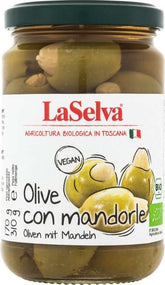 VihreÀt oliivit mantelien kanssa BIO 310 g LASELVA